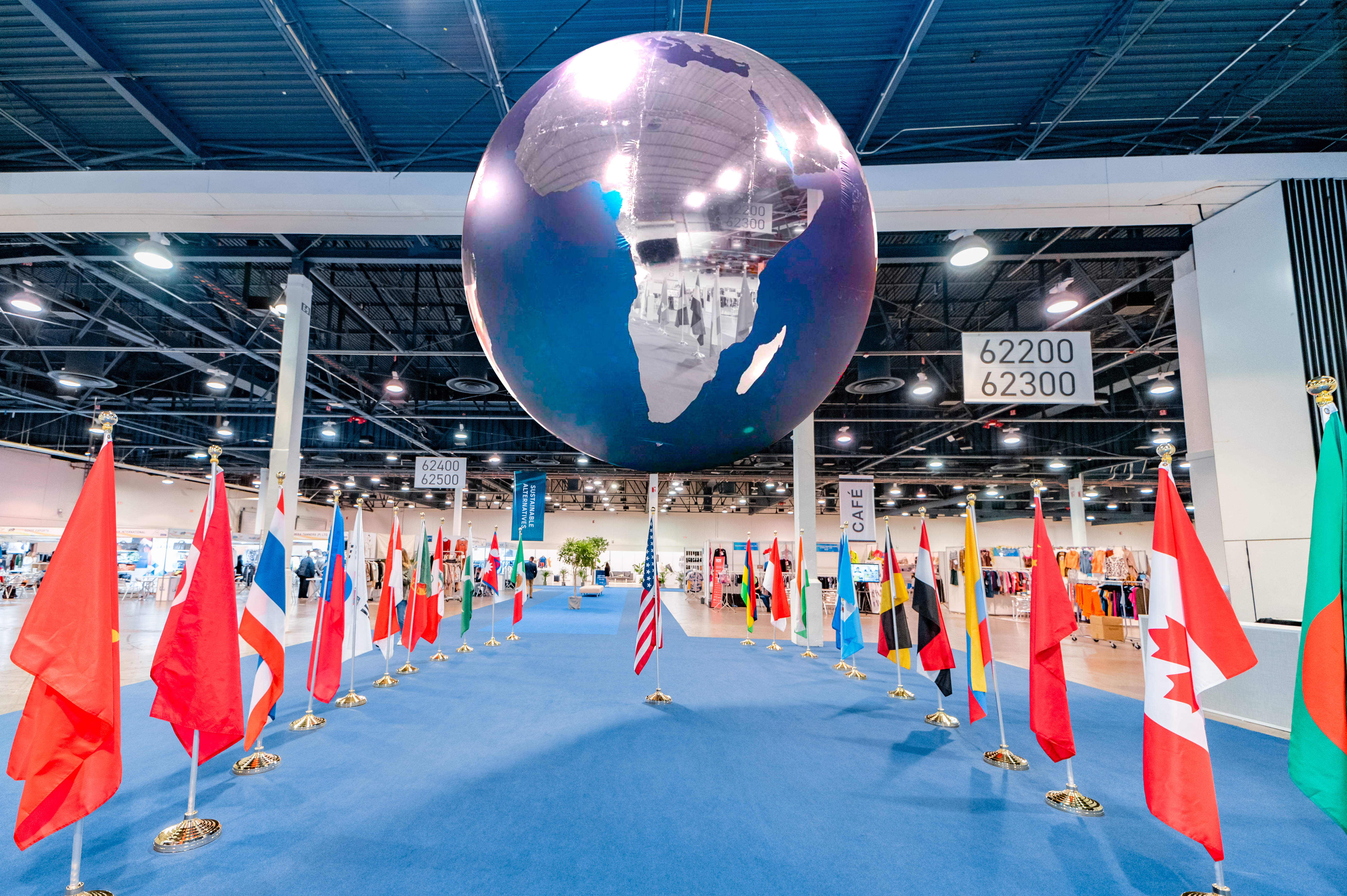 Giant Inflatable reflective world globe at exhibit hall las Vegas